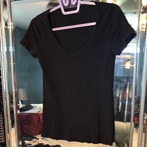 Black short sleeved top